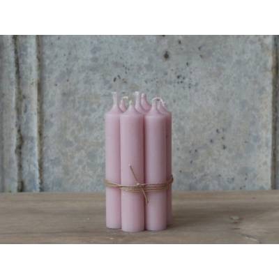 Chic Antique Růžová úzká krátká svíčka Short dinner rose - Ø 2 *11cm / 4.5h - Chic Antique
