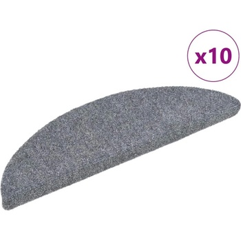vidaXL Самозалепващи стелки за стъпала, 10 бр, светлосиви, 56x17x3 см