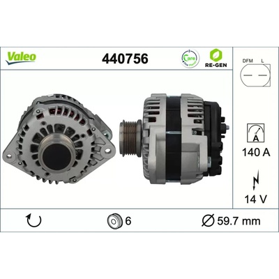 VALEO Alternátor VALEO RE-GEN REMANUFACTURED VA 440756