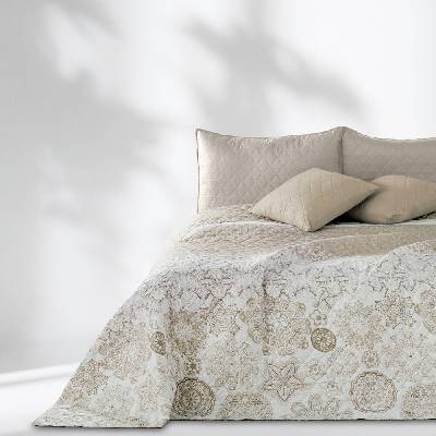 DecoKing Svetlohnedý obojstranný pléd z mikrovlákna Malaga 220x240