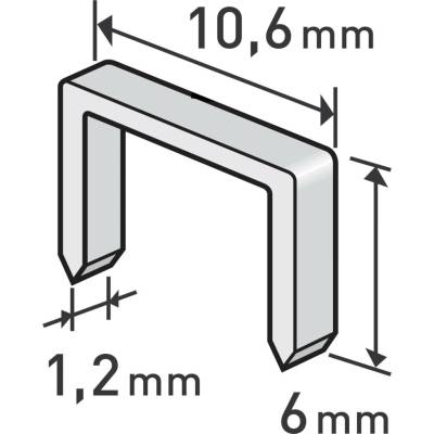 Extol 8852201 spony, balení 1000ks, 6mm, 10,6x0,52x1,2mm