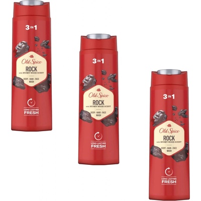 Old Spice Rock 3v1 sprchový gél a šampón pre mužov 3x400 ml