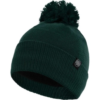 Pitbull West Coast zimná čiapka pletená SMALL Logo dark green s brmbolcom zelená