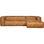 WOOOD Кафяв ъглов диван от рециклирана кожа, десен ъгъл WOOOD Bean (375694-C)