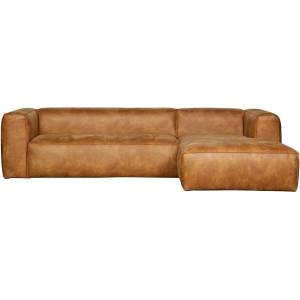 WOOOD Кафяв ъглов диван от рециклирана кожа, десен ъгъл WOOOD Bean (375694-C)