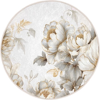 Mila Home Светлосиво-бежов кръгъл килим подходящ за пране ø 80 cm Soft and Gentle - Mila Home (HKC-YuvHali-51-80x80)