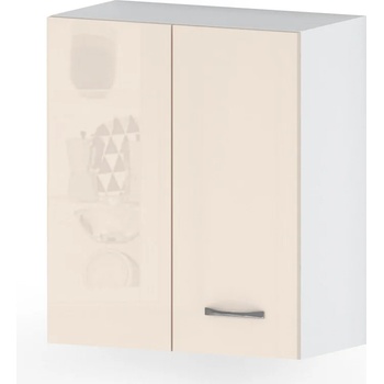 Голд - Аполо Горен кухненски шкаф за ъгъл с врата и рафт Алис g31 60 см крем гланц