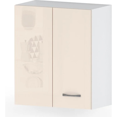 Голд - Аполо Горен кухненски шкаф за ъгъл с врата и рафт Алис g31 60 см крем гланц