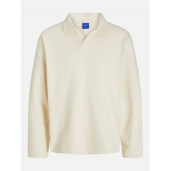 JACK & JONES Блуза Jack and Jones Men's Split Neck Sweat Crew Sweatshirt - Antique White