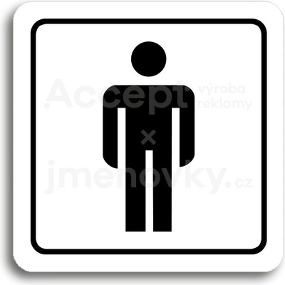 ACCEPT Piktogram WC muži (páni) - bílá tabulka - černý tisk