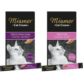 Miamor Cat Snack Cream variace chutí 2 x 6 x 15 g