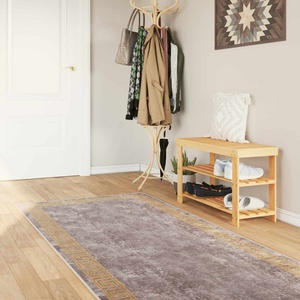 vidaXL Каса за килим MARSA Сиво 100 x 250 cm Полиестер и PVC (42023361)