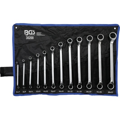 BGS Technic Sada obojstranných očkových kľúčov predĺžené zalomené 6 - 32 mm 12-dielna BGS 30200