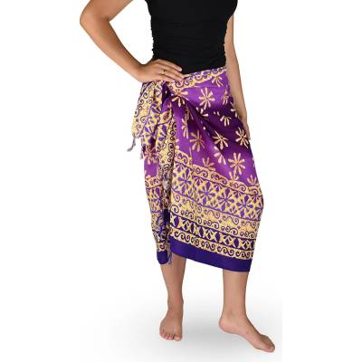 Thajsko Sarong Pareo BUN OMBRE kvietok fialová