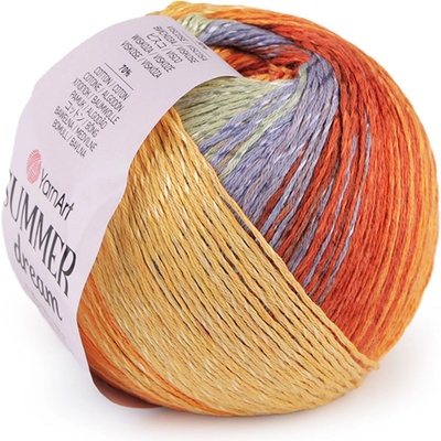 Pletací příze Summer Dream 100 g, střední, 6 (4301) žlutozelená oranžová