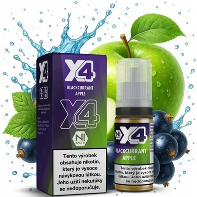 X4 Bar Juice Černý rybíz a jablko 10 ml 10 mg