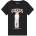 GUESS Черна тениска за момиче с цветно мече и розов надпис Guess