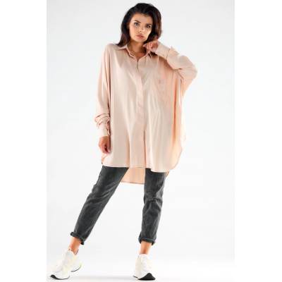 Awama Woman's Shirt A528 Beige biela krémová