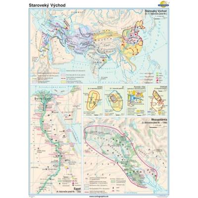 Cartographia Staroveký Východ (120x160 cm), nástenná, fóliovaná, lištovaná