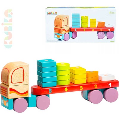Cubika13425 kamión s geometrickými tvarmi skladačka 19 dielov MA1-13425