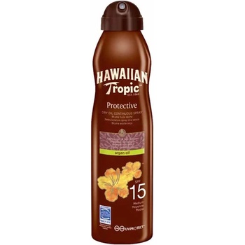 Hawaiian Tropic Protective Dry Oil Spray Brume SPF15 177ml Protector - Brown