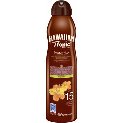 Hawaiian Tropic Protective Dry Oil Spray Brume SPF15 177ml Protector - Brown