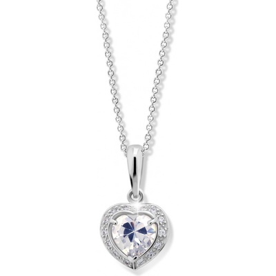 Cutie Jewellery Zlatý prívesok srdca Z6308B-White