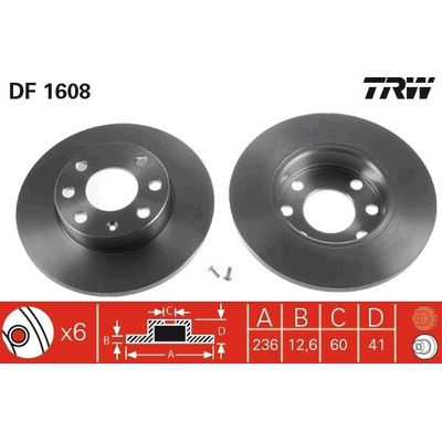 Brzdový kotúč TRW DF1608