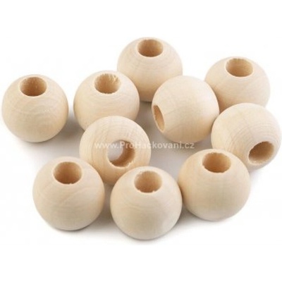 Pro Háčkování Dřevěný korálek velkodírkový Ø 20 mm