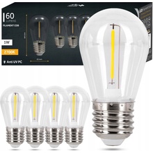 LVT LED žiarovka do záhradnej girlandy E27 ST14 1W 2700K filament plast VITA PL1322