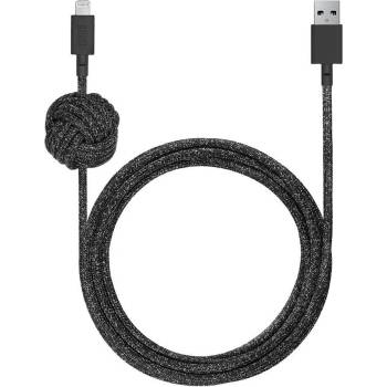 Native Union Night Cable Lightning - здрав плетен кабел за устройства с Lightning порт (черен) (3 метра)