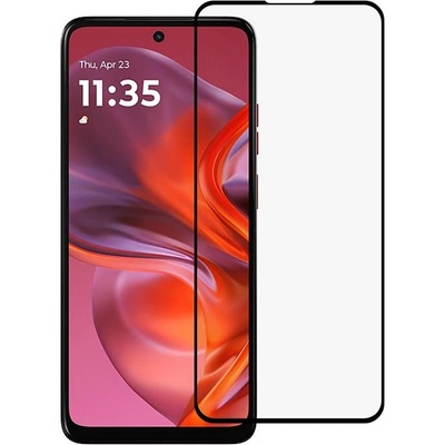 Удароустойчив стъклен протектор за Motorola Moto G05 - с черна рамка