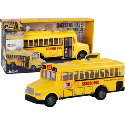 Lean Toys Školský autobus žltý – na trecí pohon 1:16
