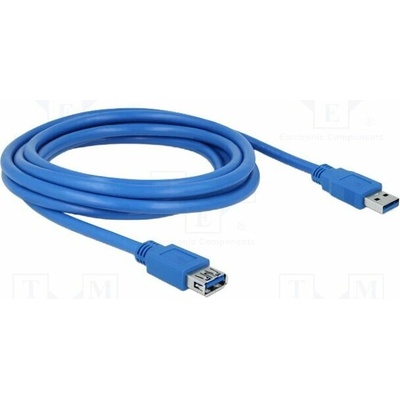 Delock 82540 USB A zásuvka USB A vidlice zlacený 3m modrý