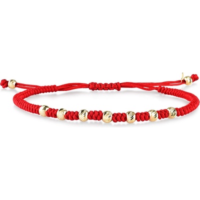 Lillian Vassago textilní zlatý náramek s kuličkami LLV07-GB019R