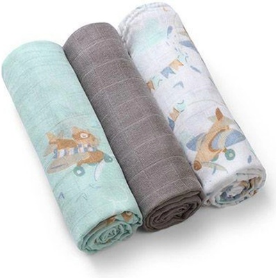 BabyOno bambusové Blue-grey 70x70 cm 3 ks