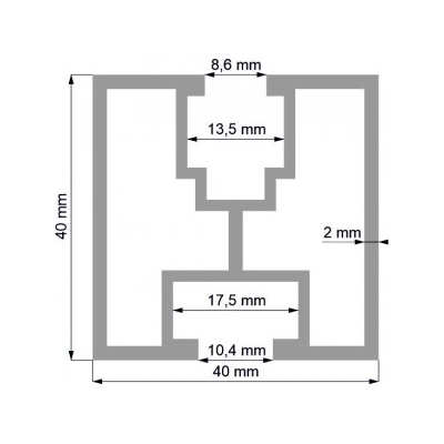 ehlinik Al profil solar - 40x40 economy, 1m – Sleviste.cz