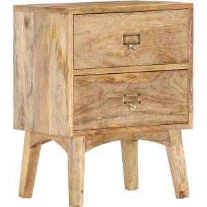 vidaXL Нощно шкафче, 40x35x55 см, мангово дърво масив (286464)