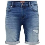 Only & Sons Мъжки Дънкови Шорти Only & Sons Onsply Dark Mid Blue Син Размер L