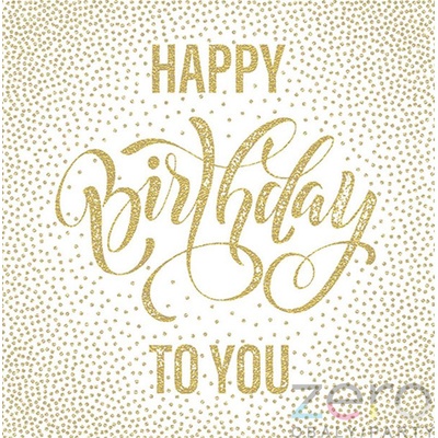 Maki Ubrousky 3N 20ks Happy Birthday zlaté 33x33cm