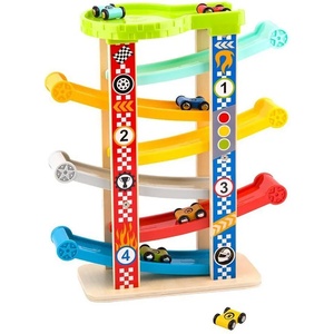 Tooky Toy Дървена състезателна писта голяма ty841 - 8 части
