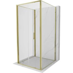 Mexen Exo-F 3S душ кабина 3-стенна сгъваема 120 x 120 см, прозрачна, златна (816-120-120-50-00-3S)