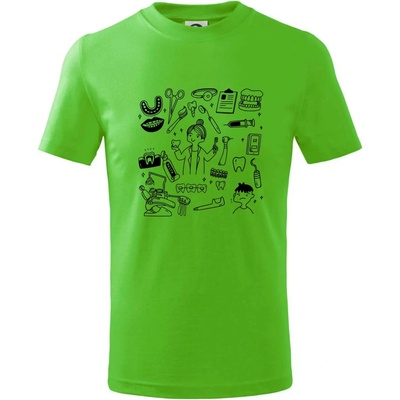 Veselá zubárka tričko detské Apple Green