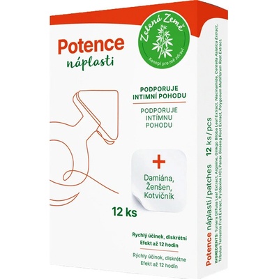Zelená Země Potencia – náplasti pre mužov, 12 ks