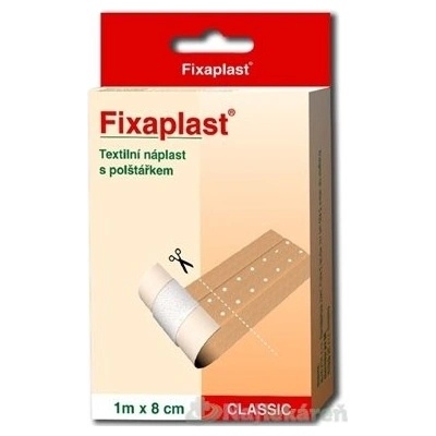 FIXAplast CLASSIC textilná náplasť s vankúšikom 1 m × 8 cm 1 ks