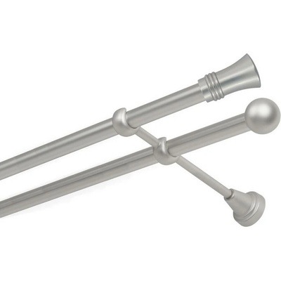 OK-GarnýžeCZ Garnýž kovová dvouřadá 19mm Capri satina 250 cm do stěny / na tunýlek - bez kroužků