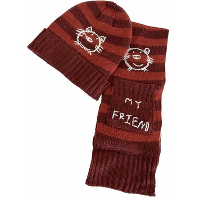 čiapka s šálom Bugga PD352 oranžová