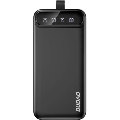 Dudao Външна батерия с 4xUSB-A изхода и технология за бързо зареждане - Dudao K8Plus Power Bank With LCD And LED Flashlight 30000 mAh (черен) (K8Max)