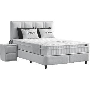 Carmen Тапицирана спалня с матрак paros 140 х 200 - сребърен an (3560281_1)
