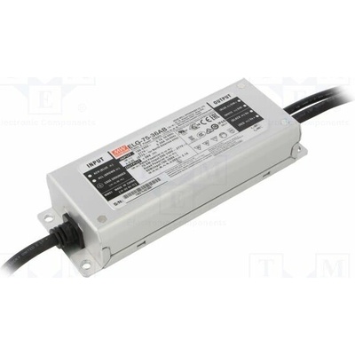 MEAN WELL ELG-75-12AB Napájecí zdroj: spínaný; LED; 60W; 12VDC; 2,5÷5A; 100÷305VAC; IP65